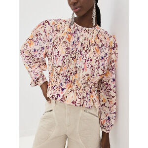 Isabel Marant 'Gelina' Pink Silk Top Size 42